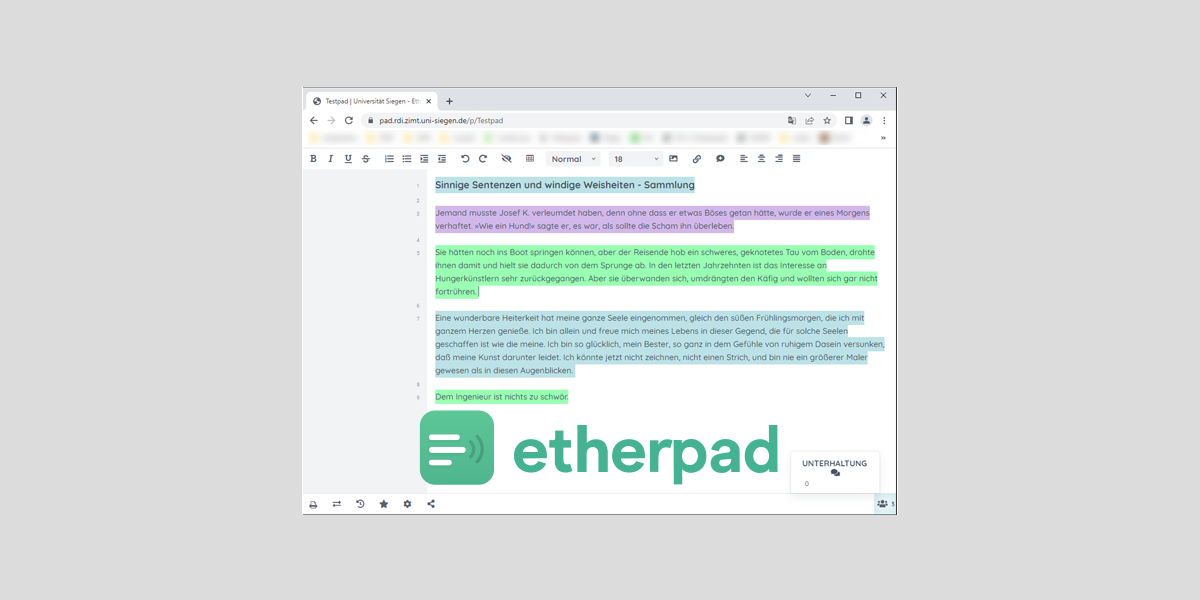 Screenshot Etherpad