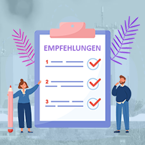 Tiny business people reading list of rules. Man and woman making checklist for control of companys management on huge clipboard flat vector illustration. Guidance concept