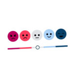 Darstellung einer Reihe Emoticons, die auf einer Skala Zustimmung bis Ablehnung signalisieren.